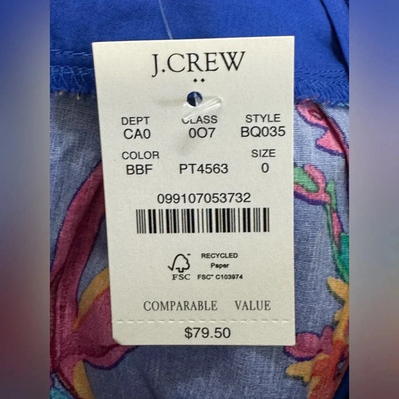 J. Crew tie-back strappy top in brilliant blue fuchsia size 0 nwt - Picture 7 of 7